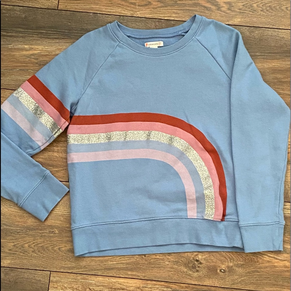 Crewcuts rainbow hoodie sweatshirt size 10. EUC